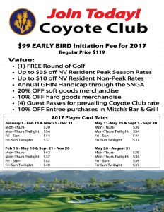 Coyote Springs Golf Club A Jack Nicklaus Signature Golf Course in Coyote Springs Nevada providing a premier golf experience to Henderson, Mesquite and Las Vegas CS-Frequent-Player-Card-2017